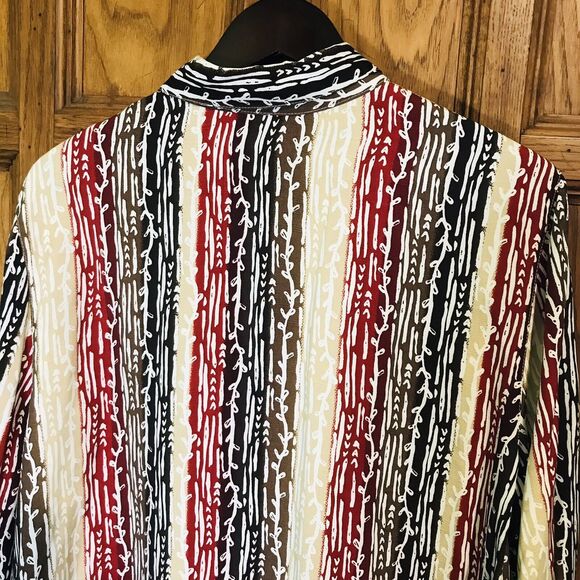 Alfred Dunner Women's 16 Fall Multicolor Blouse 3/4 Sleeve Button Up Rayon Top - Picture 6 of 8